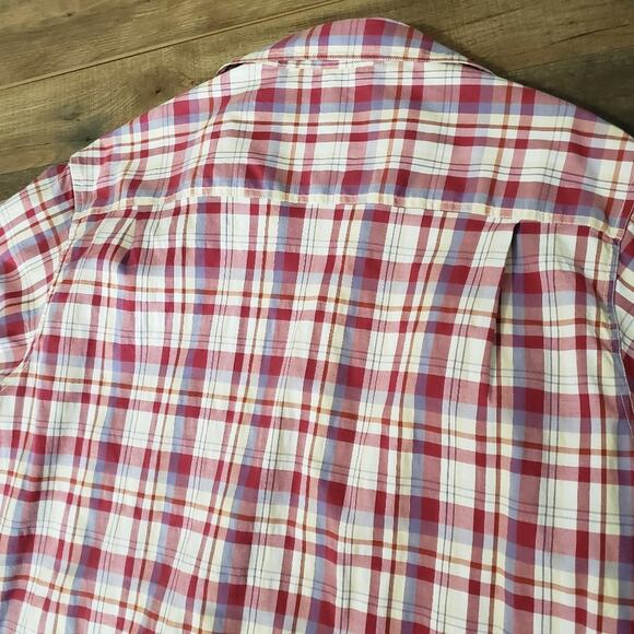 Red Plaid Casual Button Down Shirt - Picture 6 of 9